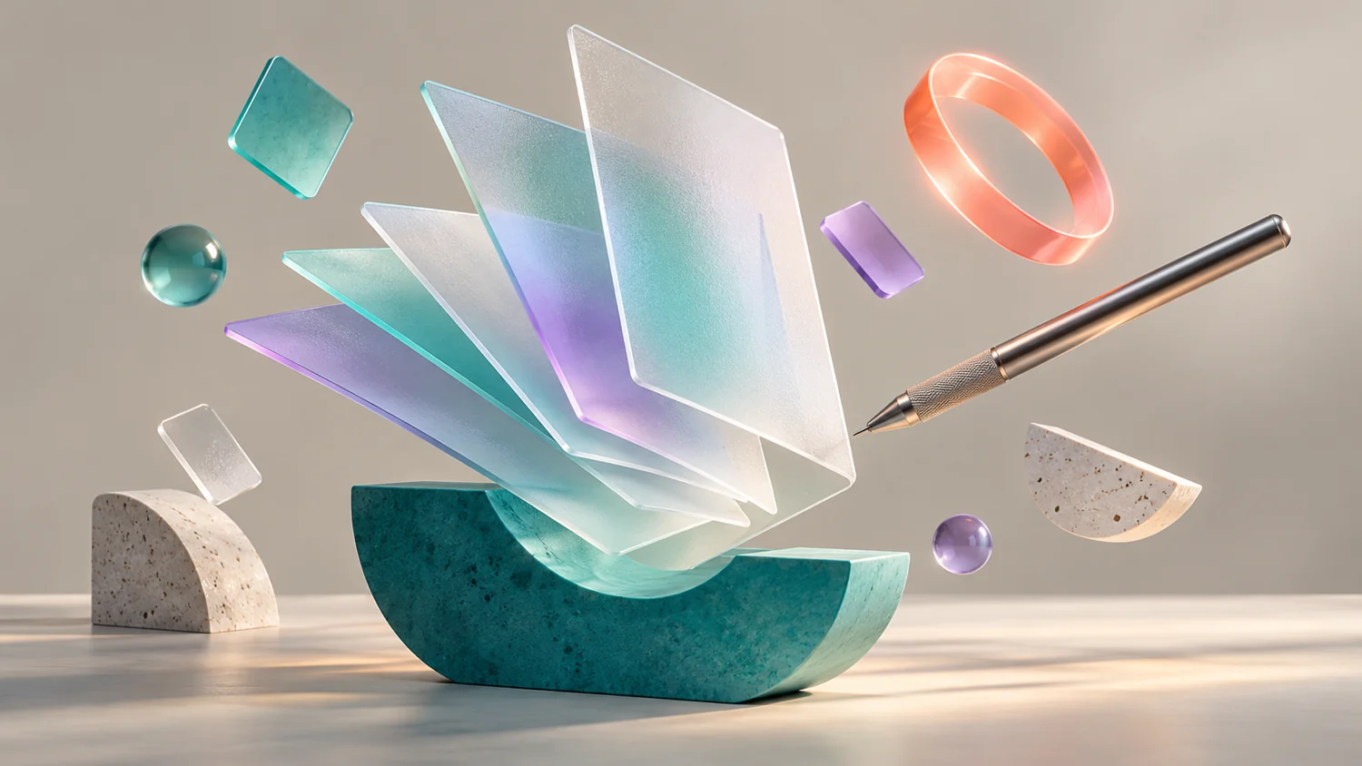 Layered creative sheets and sculptural objects