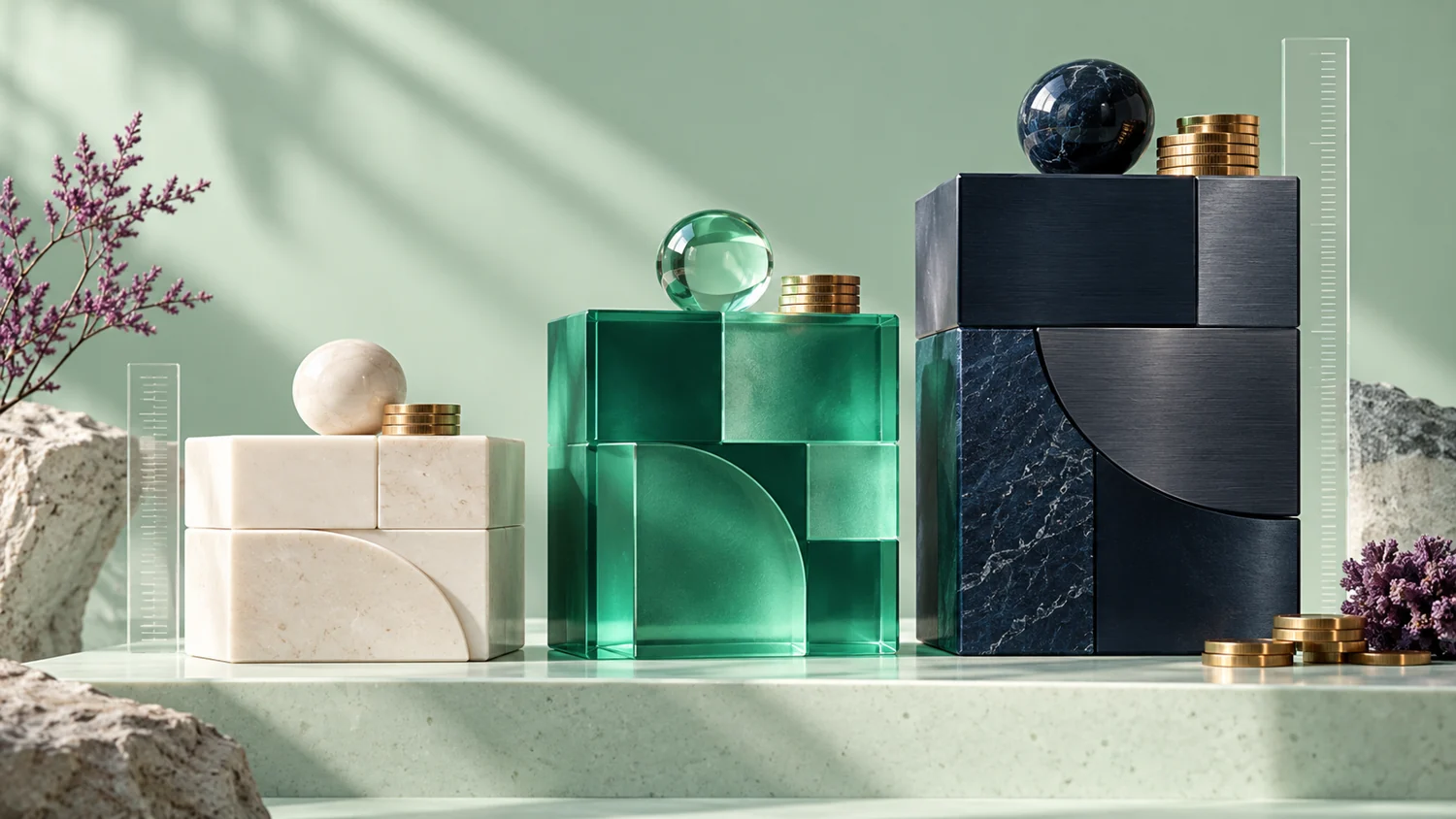 Sculptural service packages and cost-planning objects
